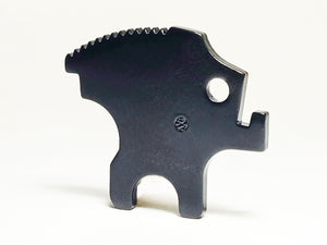 #R09-7379-H Bug: Parking Brake Handle Ratchet Gear, German 1973-1979, with factory hole