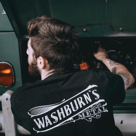 #WT01 Clothing: T-Shirt: Original Washburn's Metal Retro Version Short Sleeve