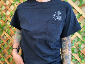 #WT02 Clothing / T-Shirt: Washburn’s Metal Skeleton Pocket Short Sleeve Shirts