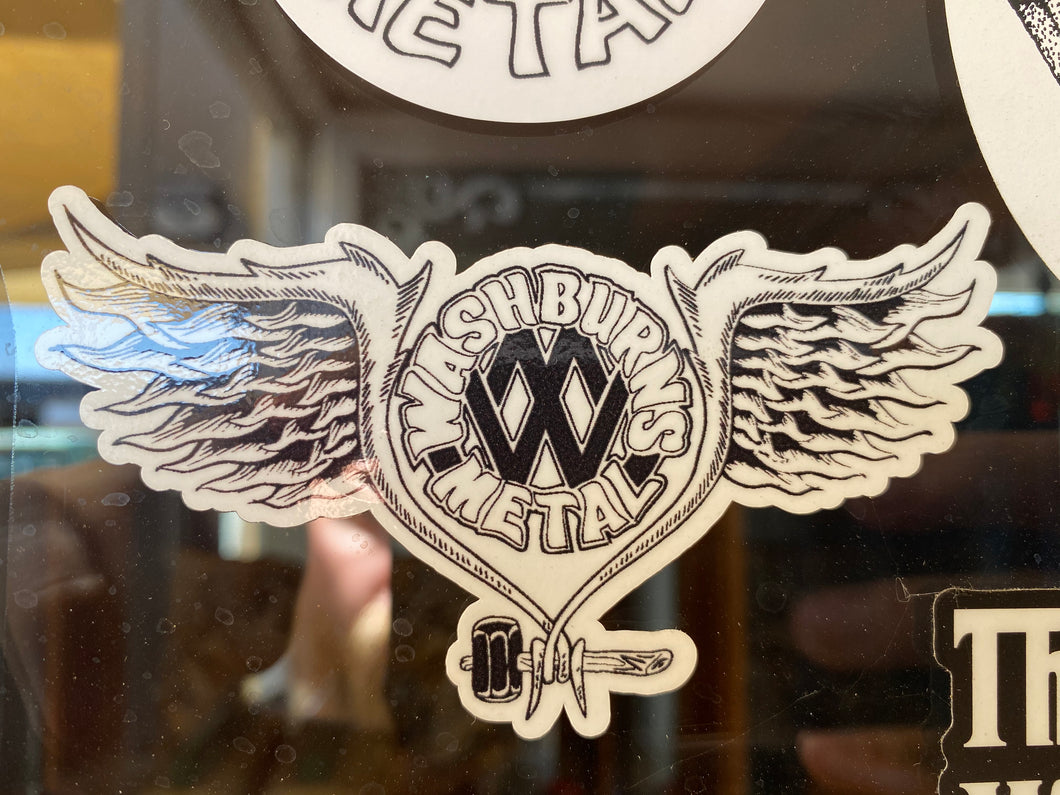 #WS02 Sticker: Washburn's Metal Winged Logo