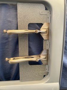 #BS04 Bus: Side Window Pop Out Hinge Installation Welding Fixture for Split Bus